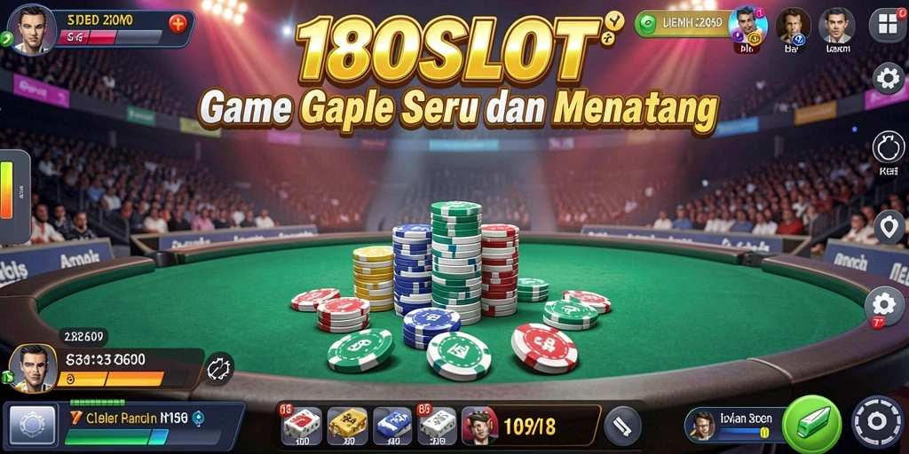 Screenshot gameplay 180SLOT yang menampilkan aksi seru permainan Gaple.