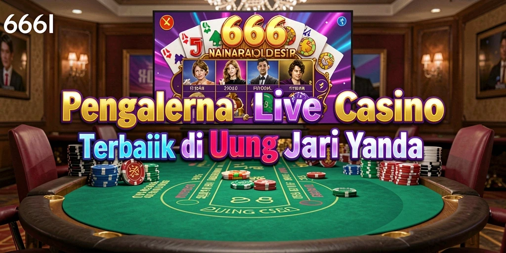 Screenshot permainan Live Casino dengan dealer langsung yang interaktif.