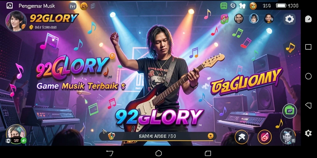 Screenshot dari gameplay 92GLORY menampilkan pemain yang asyik bermain musik.