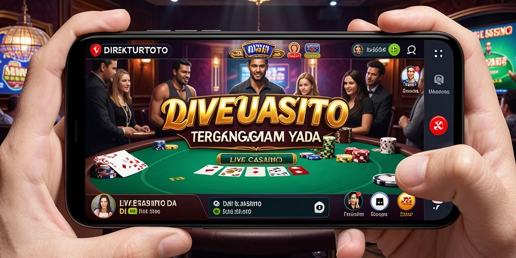 Screenshot utama DIREKTURTOTO menunjukkan dealer langsung dan meja permainan.