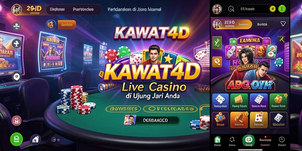 Tampilan gameplay KAWAT4D yang menarik dan interaktif dalam suasana Live Casino.
