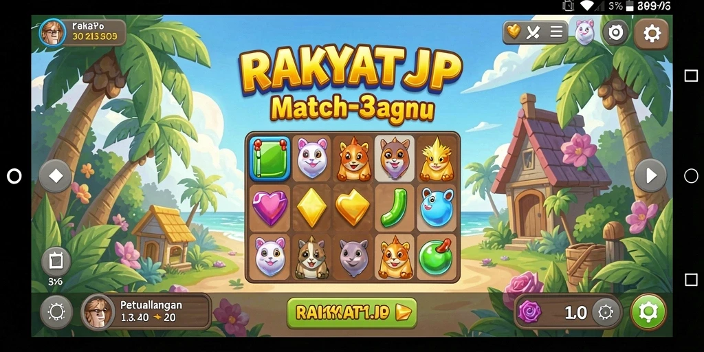 Tampilan gameplay seru dari RAKYATJP yang penuh warna.