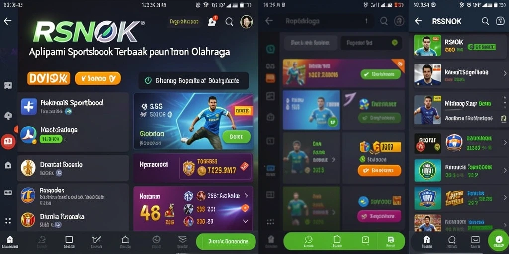 Tampilan utama RSNOK dengan fitur sportsbook yang menarik dan interaktif.