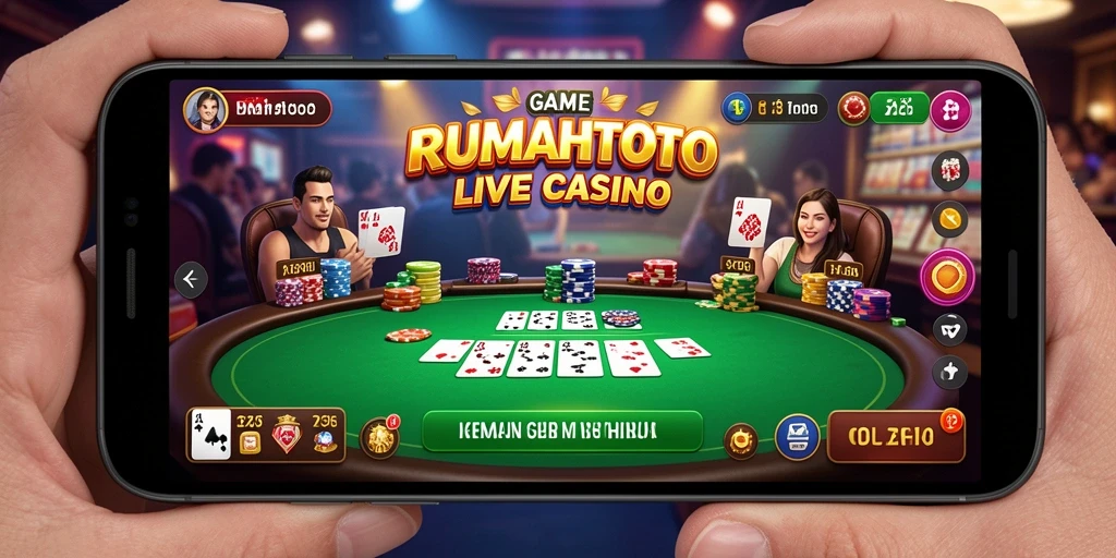 Tampilan gameplay RUMAHTOTO yang menampilkan dealer profesional di Live Casino.