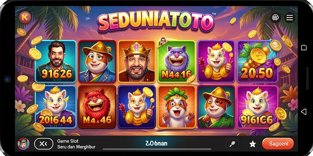 Gameplay seru SEDUNIATOTO dengan gulungan yang memikat.
