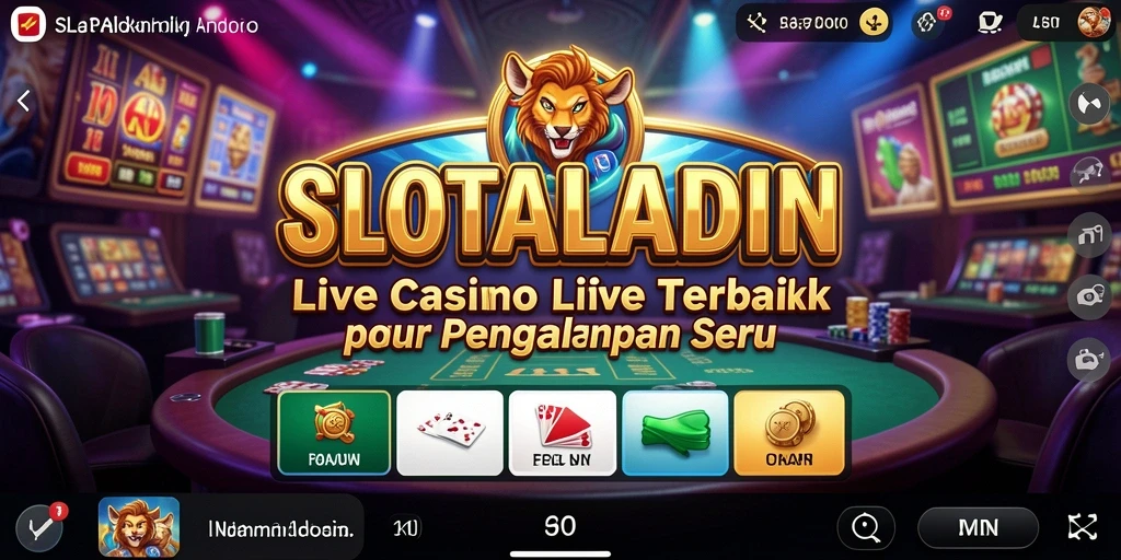 Tampilan gameplay SLOTALADIN yang menakjubkan dengan dealer live.