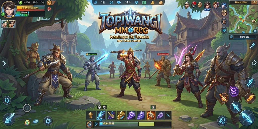 Tampilan seru gameplay dalam dunia fantasi TOPIWANGI.