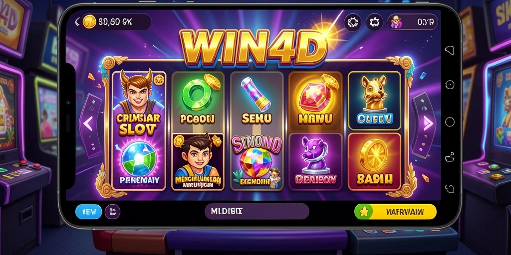 Tangkapan layar gameplay <strong>WIN4D</strong> yang menampilkan keseruan Slot.